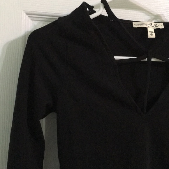 EXPRESS black long sleeve top - Picture 3 of 3